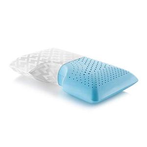 lot 60675 image: MALOUF Z Shoulder Zoned Dough Gel Infused Memory Foam Pillow, Blue