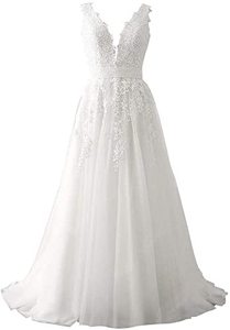 lot 60676 image: Abaowedding Womens Wedding Dress Lace Applique, White  (US 14)
