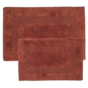 lot 60690 image: Bedford Home 100% Cotton 2 Piece Reversible Rug Set, Brick