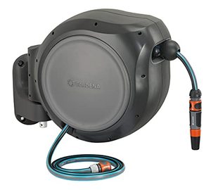lot 60704 image: GARDENA Wall Mounted Retractable Reel with Hose Guide, Grey  (50)