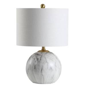 lot 60705 image: Jonathan Y Luna Faux Marble Resin Led Table Lamp  (21.5)