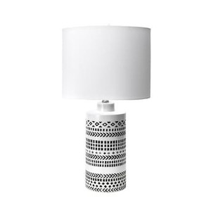 lot 60886 image: NuLOOM Table Lamp with Linen Shade, Off White