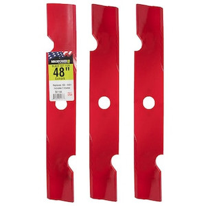lot 60892 image: MaxPower 3-Pack 48-in Deck Standard Mower Blade for Riding MowerTractors