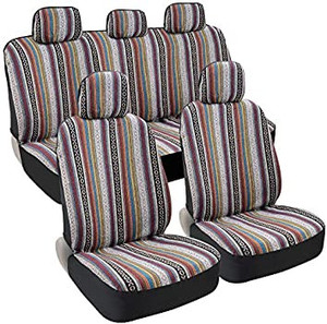 lot 60893 image: BDK Baja Blanket Car Seat Covers, Full Set (9pcs)