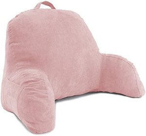 lot 60912 image: Deluxe Comfort Microsuede Backrest Pillow with Arms, Pink