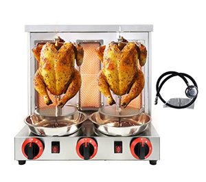 lot 60913 image: XGN Shawarma Machine 3 Burners Kebab Grill Vertical Rotisserie, Silver