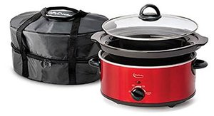 lot 60932 image: Betty Crocker Slow Cooker with a Travel Bag, Red  (5qt)