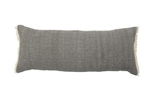 lot 60937 image: LR Home Charcoal Gray Solid Fringed Throw Pillow, 1 Count