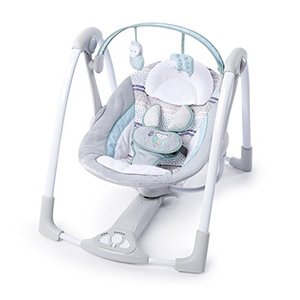 lot 61376 image: Ingenuity Compact Lightweight Portable Baby Swing with Music, Nature Sounds and Battery-Saving Technology - Abernathy, 0-9 Months