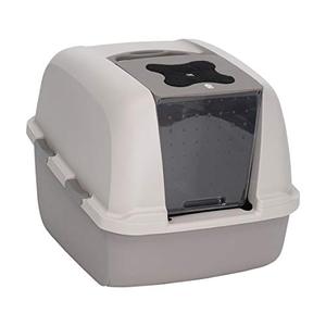 lot 61380 image: Catit Jumbo Hooded Cat Litter Pan, Warm Gray