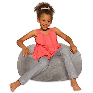 lot 61399 image: Posh Creations Medium Soft Faux Rabbit Fur Bean Bag Chair, Gray  (27)