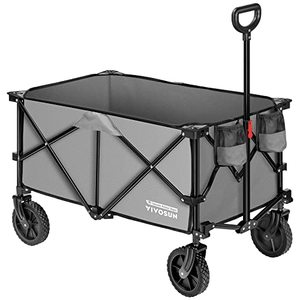 lot 61812 image: VIVOSUN Heavy Duty Folding Collapsible Utility Wagon, Gray