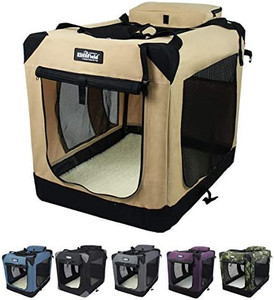 lot 61833 image: EliteField Folding Soft Dog Crate, Tan  (Retails $60)
