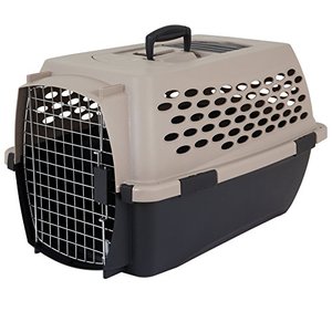 lot 61835 image: Petmate Vari Kennel Heavy-Duty Dog Travel Crate No-Tool Assembly, Taupe and Black  (24L)