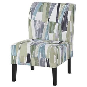 lot 61836 image: Signature Design by Ashley Triptis Abstract Print Contemporary Accent Chair, Green, Blue and White