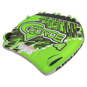 lot 62676 image: AIRHEAD G Force 4, 1-4 Rider Towable Tube for Boating, Green and Black (Retails $120)