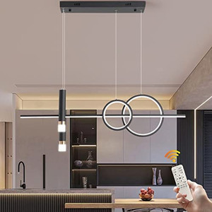 lot 4703 image: &nbspModern Linear Pendant Light, Dimmable LED Pendant Lighting with Remote