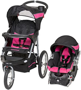 lot 4710 image: Retail $237.99 Baby Trend Expedition Jogger Travel System, Bubble Gum