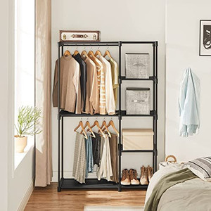 lot 4711 image: &nbspFreestanding Closet Organizer, Portable Closet with Hanging Rods, Clothes