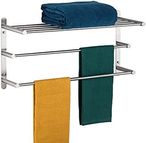 lot 4719 image: KOKOSIRI 24-Inch 3-Tier Bathroom Towel Rack with Towel Bar, Towel Rack with Single Towel Bar
