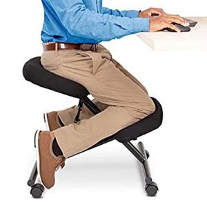 lot 4747 image: Retail $129.99 ProErgo Pneumatic Ergonomic Kneeling Chair  Fully Adjustable Mobile Office Seating