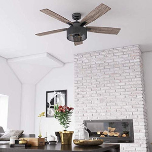 lot 4750 image: Retail $131.96 Honeywell Ceiling Fans 50614-01 Carnegie LED Ceiling Fan 52, Indoor, Rustic