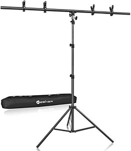 lot 4751 image: T-Shape Backdrop Stand Kit, 8.5x5ft Adjustable Portable Backdrop Stand with 4 Spring Clamps for Photo Shoot