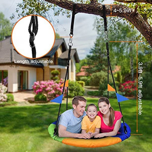 lot 4754 image: Retail $58.99 PACEARTH 40 Inch Saucer Tree Swing Flying 660lb Weight Capacity 2 Added Hanging Straps