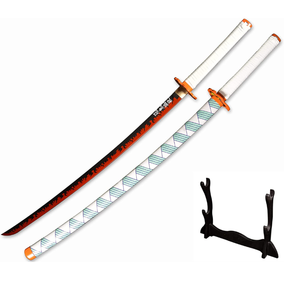 lot 4764 image: Retail $109.99 Sharp Demon Slayer Anime Samurai Sword with Display Stand and Sword Box,Handmade