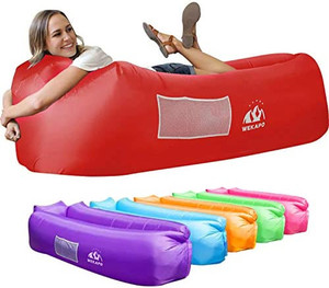 lot 4772 image: Inflatable Air Sofa Lounger, Portable, Waterproof and Anti-Air Leakage Design, Red