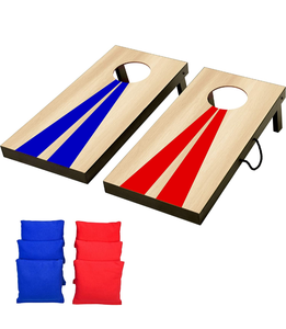lot 4782 image: GoSports Portable Size Cornhole Game Set with 6 Bean Bags - Great for Indoor & Outdoor Play (Choose Between Classic or Wood Designs)