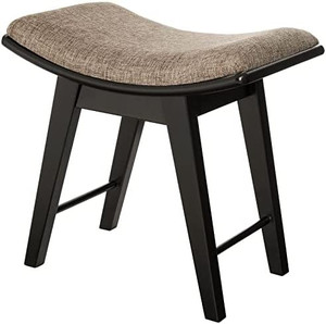 lot 4784 image: Retail $69.99 IWELL Vanity Stool with Rubber Wood Leg, Makeup Bench with Concave Seat Surface