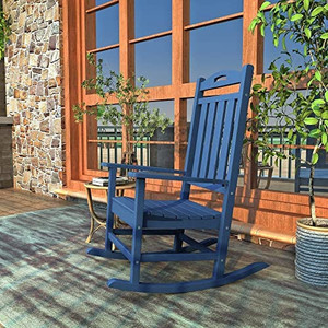 lot 4795 image: Retail $143.99 POLYDUN Rocking Chair, All-Weather Indoor Outdoor Plastic Rocking Chair, Comfortable