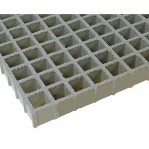 lot 5700 image: $$1100 RETAIL--FIBER GRATE Molded Grating 96 in Span (Lg) - Grating, 4 ft Wd, 2 in Dp, Light Gray, Square