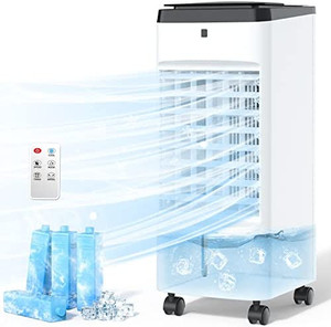 lot 5719 image: $$149 RETAIL SEEPER Evaporative Cooler, 3-in-1 Room Air Conditioner, 1-Second Fast Cooling Air Cooler w 70°Oscillation, 20FT Remote Controller & 12H Timer, 3 Wind Speeds 22-in Air Conditioner Portable for Room