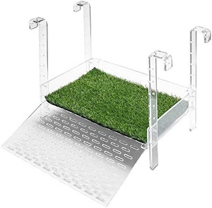 lot 5751 image: $$67 RETAIL --Turtle Basking Platform, Butizone Extra Large Floating Basking Platform for Aquatic Turtles, Turtle Dock with Non Slip Artificial Turf and Climbing Ramp, Ideal for Reptile Habitat