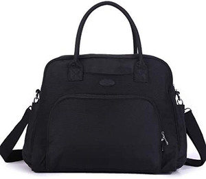 lot 5754 image: Lily & Drew Carry On Weekender Overnight Travel Shoulder Bag for 15.6 Inch Laptop Computers for Women (Black V2)