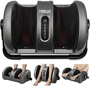 lot 5781 image: $$140 RETAIL-- Foot Massager Machine Shiatsu Foot and CalfLeg Massager with Heat Deep Kneading Foot Pain to Improve Blood Circulation by TERELAX