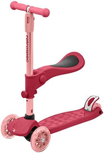 lot 5794 image: Retrospec Chipmunk Plus Kids�� Kick Scooter 3 Years - Height Adjustable 3 Wheel Scooters - Learn to Steer, Foldable Seat, LED Lights, & No-Slip Deck