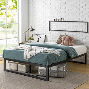 lot 5798 image: $$129 RETAIL --ZINUS Abel Metal Platform Bed Frame  Mattress Foundation with Steel Slat Support  No Box Spring Needed  Easy Assembly, Queen