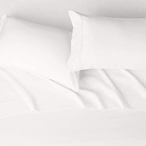 lot 6707 image: Amazon Basics Lightweight Super Soft Easy Care Microfiber Bed Sheet Set with 14 Deep Pockets - King, Cream