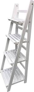 lot 6712 image: EAZYGOODS 4 Tier Ladder Shelf Display Unit Folding Book Stand Shelves Free Standing White