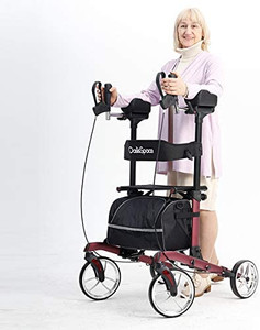 lot 6713 image: RETAIL $200OasisSpace Heavy Duty Upright Walker 450 lb,Bariatric Upright Walker with Wide Seat,Stand up Rollator Mobility Walking Aid for Elderly, Seniors and Adult