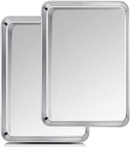 lot 6742 image: TeamFar Baking Sheet, 20�����14�����1����, Cookie Sheet Half Sheet Baking Pans Stainless Steel, Non Toxic & Healthy, Heavy Duty & Thick Gauge, Mirror Finish & Dishwasher Safe
