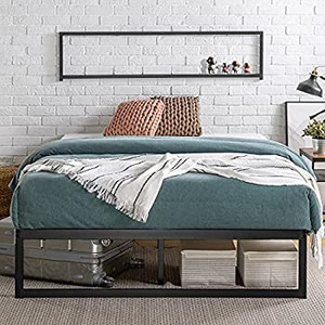 lot 6752 image: RETAIL $120ZINUS Abel Metal Platform Bed Frame  Mattress Foundation with Steel Slat Support  No Box Spring Needed  Easy Assembly, King
