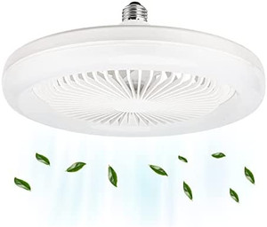 lot 6767 image: Enclosed Ceiling Fan with Light, Mini 10 Inch Ceiling Fan Bulb, 6000K Cold White Fan Bulb, for Garage, Tool Room and Storage ROOM