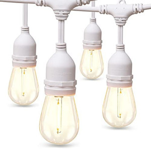 lot 6770 image: addlon LED Outdoor String Lights 48FT with 2W Dimmable Edison Vintage Shatterproof Bulbs and Commercial Grade Weatherproof Strand - ETL Listed Heavy-Duty Decorative Cafe, Patio, Market Light White