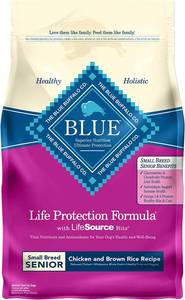 lot 6772 image: Blue Buffalo Life Protection Formula Natural Senior Small Breed Dry Dog Food, Chicken and Brown Rice 6-Lb