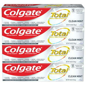 lot 134 image: Colgate Total Toothpaste Clean Mint 4.8 Oz 4 Pack