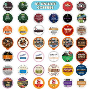 lot 143 image: Coffee Pods Variety Pack Sampler, Assorted Single Serve Coffee for Keurig K Cups Coffee Makers, 40 Unique Cups 40 Count